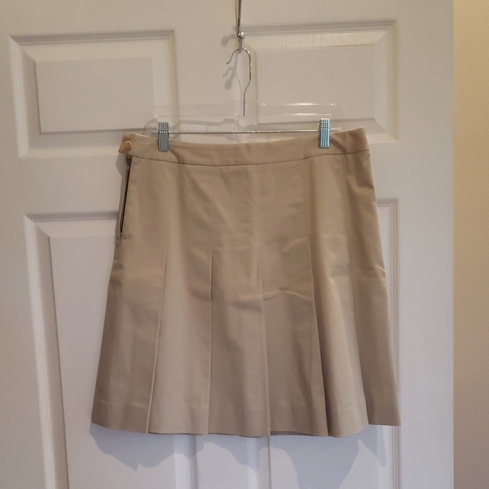 Lilly Pulitzer Neutral Beige Pleated A-Line Skirt